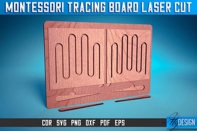 Montessori Tracing Board Laser Cut SVG | Game Laser Cut SVG Design | CNC Files SVG Fly Design 