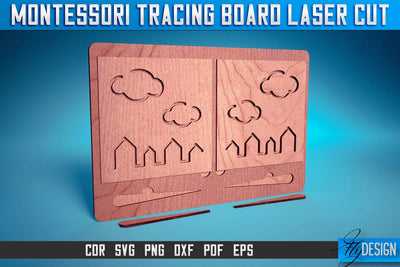 Montessori Tracing Board Laser Cut SVG | Game Laser Cut SVG Design | CNC Files SVG Fly Design 