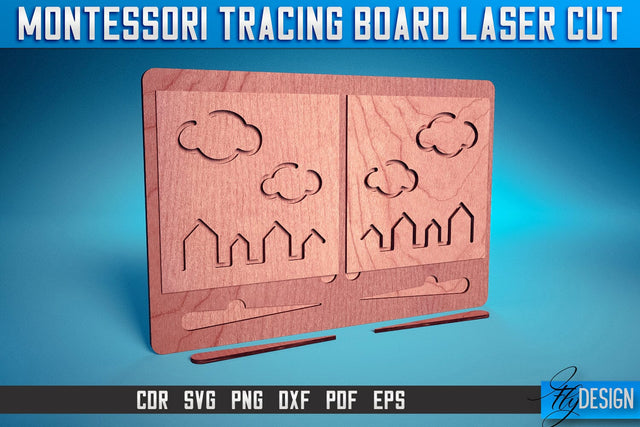 Montessori Tracing Board Laser Cut SVG | Game Laser Cut SVG Design | CNC Files SVG Fly Design 