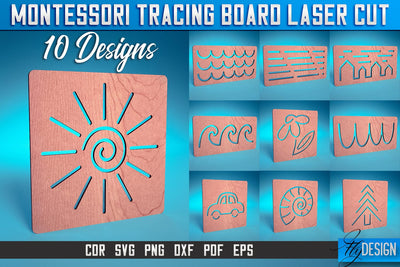 Montessori Tracing Board Laser Cut SVG | Game Laser Cut SVG Design | CNC Files SVG Fly Design 