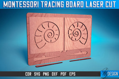 Montessori Tracing Board Laser Cut SVG | Game Laser Cut SVG Design | CNC Files SVG Fly Design 