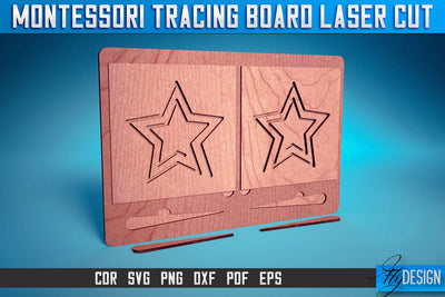 Montessori Tracing Board Laser Cut SVG | Game Laser Cut SVG Design | CNC Files SVG Fly Design 