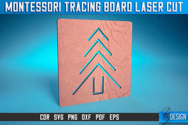Montessori Tracing Board Laser Cut SVG | Game Laser Cut SVG Design | CNC Files SVG Fly Design 