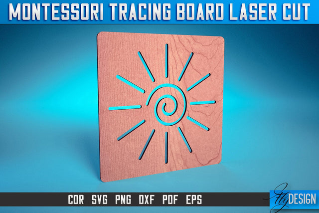 Montessori Tracing Board Laser Cut SVG | Game Laser Cut SVG Design | CNC Files SVG Fly Design 