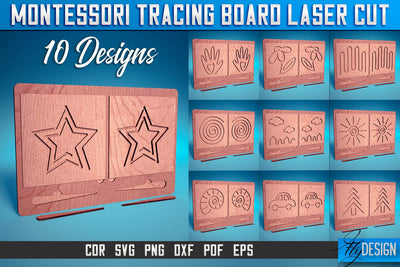 Montessori Tracing Board Laser Cut SVG | Game Laser Cut SVG Design | CNC Files v.2 SVG Fly Design 
