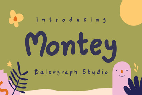 Montey Fun Children Typeface Font Balevgraph Studio 