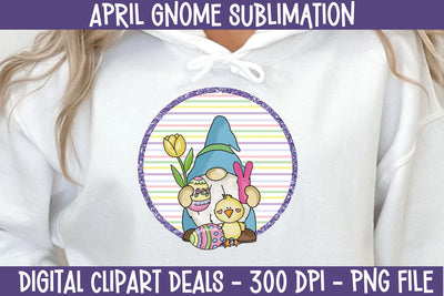 Month of April Gnome Sublimation Design Sublimation Digital Clipart Deals 
