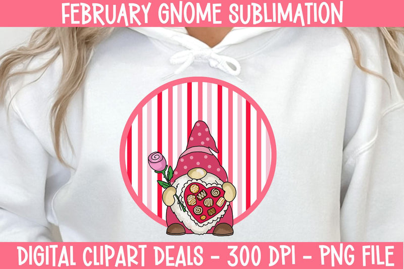 Month of February Gnome Sublimation Design Sublimation Digital Clipart Deals 