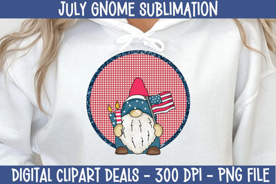Month of July Gnome Sublimation Design Sublimation Digital Clipart Deals 