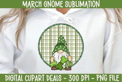 Month of March Gnome Sublimation Design Sublimation Digital Clipart Deals 