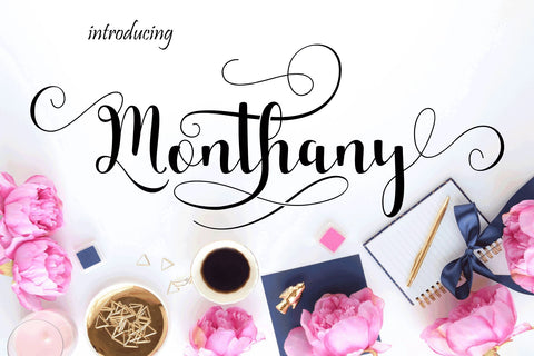 Monthany Script Font mahyud creatif 