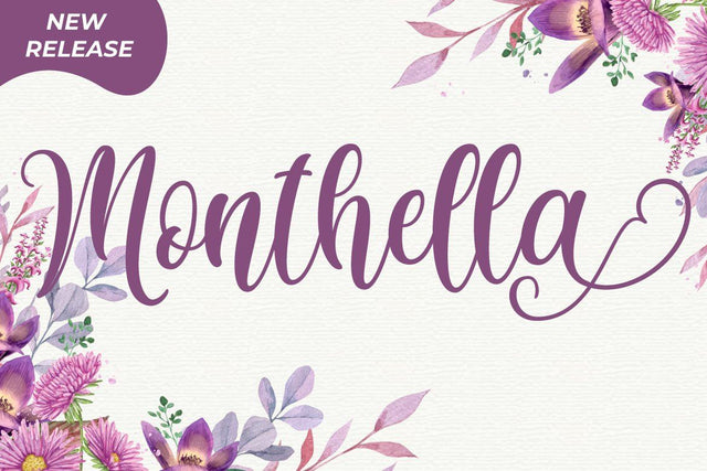 Monthella Script ( LIMITED OFFER ) Font Fallen Graphic Studio 