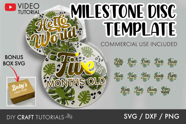 Monthly Milestone Disc SVG SVG DIY Craft Tutorials 
