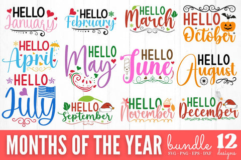 Months of the Year SVG Bundle SVG DESIGNISTIC 