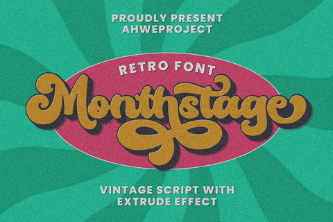 Monthstage - Vintage Retro Script Bold Font ahweproject 