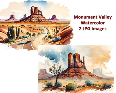 Monument Valley Watercolor, JPG Sublimation nikola 