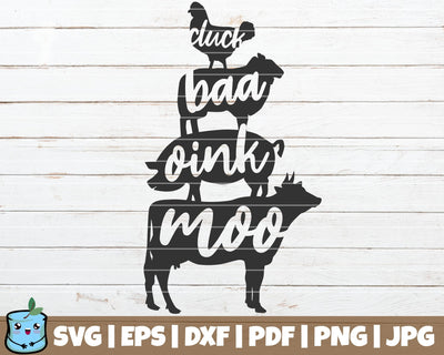 Moo Oink Baa Cluck SVG MintyMarshmallows 