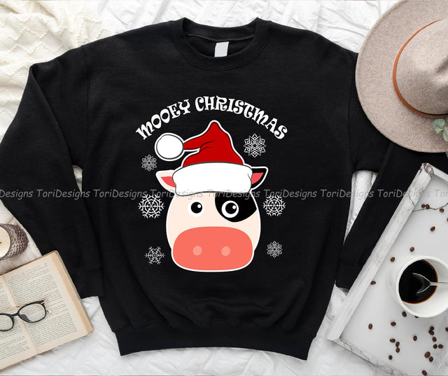 Mooey Christmas Cow PNG Sublimation Design Sublimation ToriDesigns 