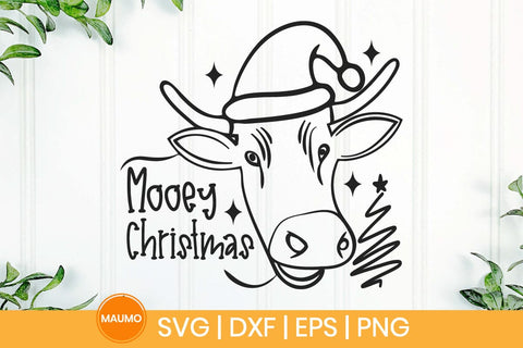 Mooey Christmas, funny cow svg quote SVG Maumo Designs 