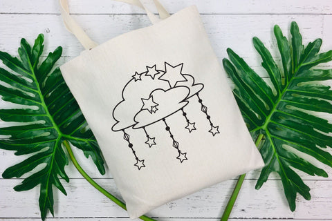 Moon and Clouds SVG Bundle, Celestial SVG with Stars, Rainbow SVG. SVG Elinorka 