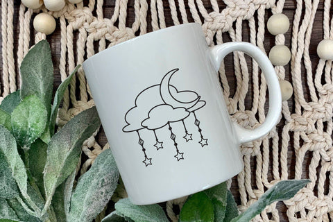 Moon and Clouds SVG Bundle, Celestial SVG with Stars, Rainbow SVG. SVG Elinorka 