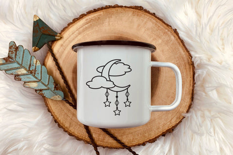 Moon and Clouds SVG Bundle, Celestial SVG with Stars, Rainbow SVG. SVG Elinorka 