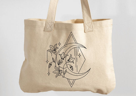 Moon and Flowers Machine Embroidery Design Embroidery/Applique DESIGNS Angie 