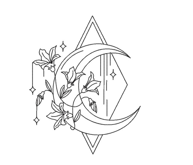 Moon and Flowers Machine Embroidery Design Embroidery/Applique DESIGNS Angie 