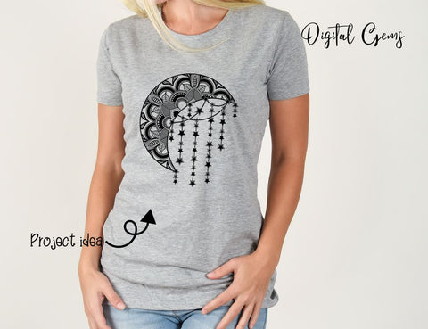 Moon and stars design SVG Digital Gems 