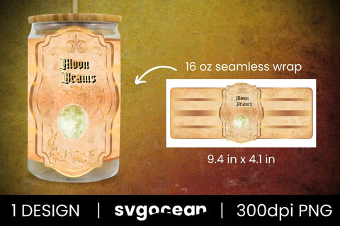Moon Beams Can Glass PNG Sublimation SvgOcean 