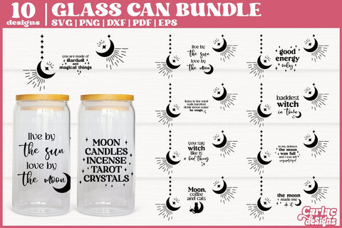 Moon Can Glass Wrap SVG Bundle | Witch Glass Can Wrap svg SVG Carla C Designs 