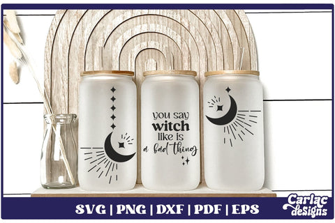 Moon Can Glass Wrap SVG Bundle | Witch Glass Can Wrap svg SVG Carla C Designs 