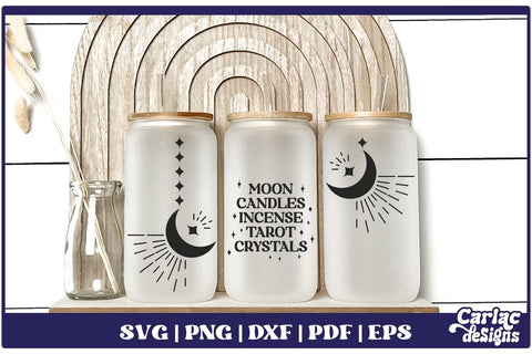Moon Can Glass Wrap SVG Bundle | Witch Glass Can Wrap svg SVG Carla C Designs 