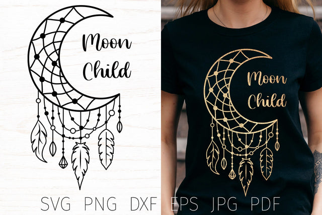 Moon child dream catchers svg cut files, boho svg SVG Digital Rainbow Shop 