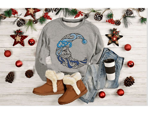 Moon, Crescent Santa Machine Embroidery Embroidery/Applique DESIGNS Canada Embroidery 