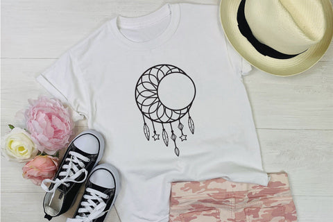 Moon Dream Catcher SVG, Boho SVG, Split Monogram. SVG Elinorka 