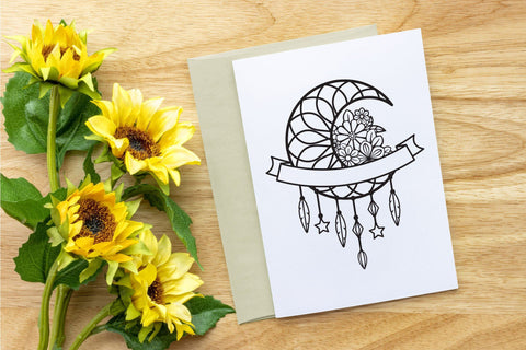 Moon Dream Catcher SVG, Boho SVG, Split Monogram. SVG Elinorka 