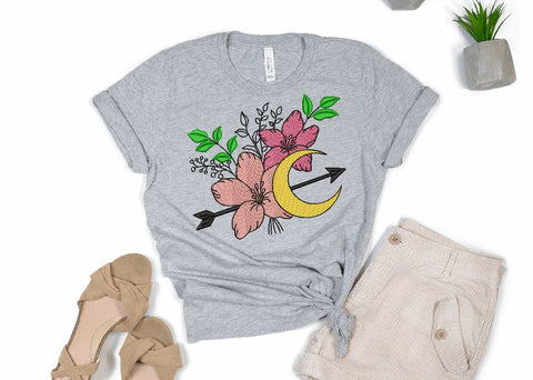 Moon Flowers Arrow Machine Embroidery Design Embroidery/Applique DESIGNS Angie 