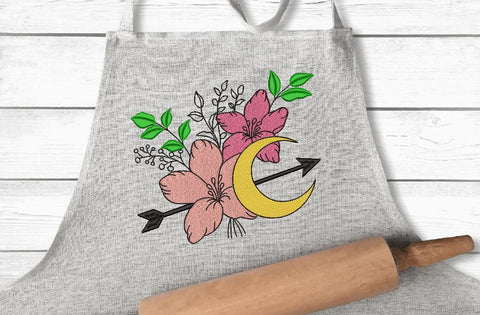 Moon Flowers Arrow Machine Embroidery Design Embroidery/Applique DESIGNS Angie 