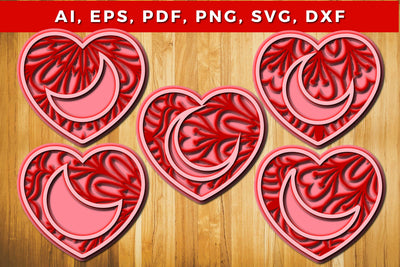 moon heart layer SVG bundle with mandala SVG MD JOYNAL ABDIN 