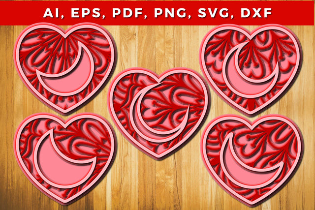 moon heart layer SVG bundle with mandala SVG MD JOYNAL ABDIN 