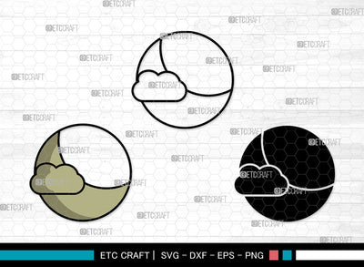 Moon Icons Color, Moon Svg, Half Moon Svg, Moons, Aesthetic Moon, Moon Bundle, Icon Bundle, Svg Cut File, Dxf, Eps, Png, SVG ETC Craft 