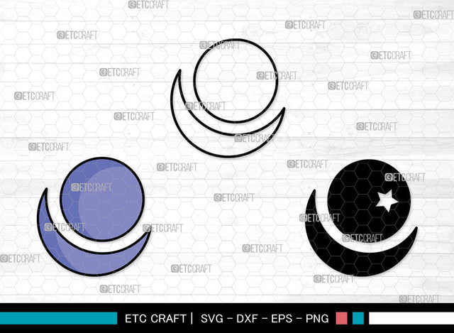 Moon Icons Color, Moon Svg, Half Moon Svg, Moons, Aesthetic Moon, Moon Bundle, Icon Bundle, Svg Cut File, Dxf, Eps, Png, SVG ETC Craft 
