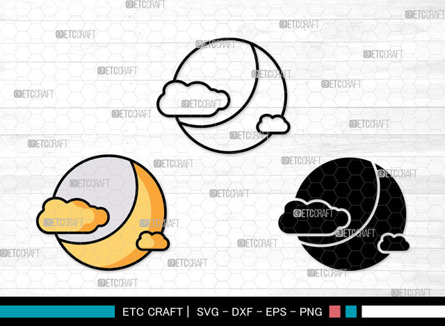 Moon Icons Color, Moon Svg, Half Moon Svg, Moons, Aesthetic Moon, Moon Bundle, Icon Bundle, Svg Cut File, Dxf, Eps, Png, SVG ETC Craft 