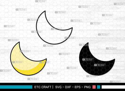 Moon Icons Color, Moon Svg, Half Moon Svg, Moons, Aesthetic Moon, Moon Bundle, Icon Bundle, Svg Cut File, Dxf, Eps, Png, SVG ETC Craft 