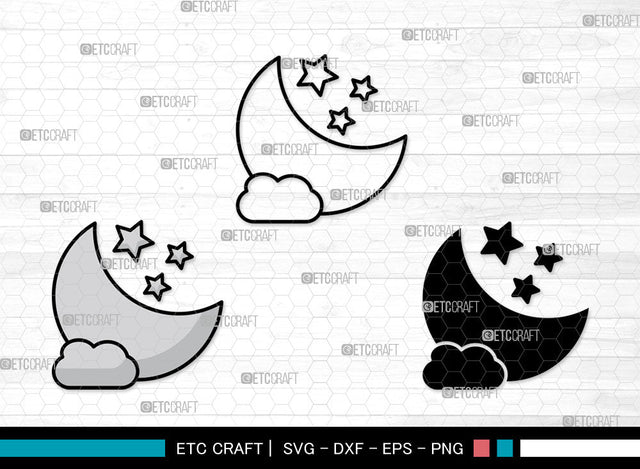 Moon Icons Color, Moon Svg, Half Moon Svg, Moons, Aesthetic Moon, Moon Bundle, Icon Bundle, Svg Cut File, Dxf, Eps, Png, SVG ETC Craft 