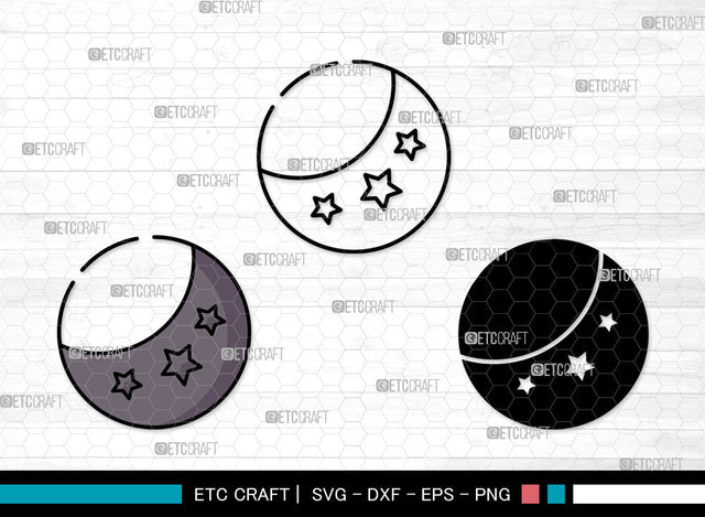 Moon Icons Color, Moon Svg, Half Moon Svg, Moons, Aesthetic Moon, Moon Bundle, Icon Bundle, Svg Cut File, Dxf, Eps, Png, SVG ETC Craft 