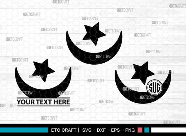 Moon Icons Monogram, Moon Svg, Half Moon Svg, Moons, Aesthetic Moon, Moon Bundle, Icon Monogram, Svg Cut File, Dxf, Eps, Png, SVG ETC Craft 