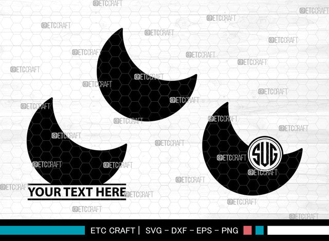 Moon Icons Monogram, Moon Svg, Half Moon Svg, Moons, Aesthetic Moon, Moon Bundle, Icon Monogram, Svg Cut File, Dxf, Eps, Png, SVG ETC Craft 