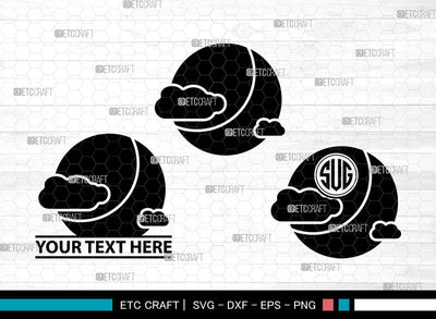 Moon Icons Monogram, Moon Svg, Half Moon Svg, Moons, Aesthetic Moon, Moon Bundle, Icon Monogram, Svg Cut File, Dxf, Eps, Png, SVG ETC Craft 